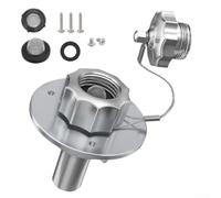 Honseadek RV City Water Inlet with Built-in Check Valve - 3/4" GHT Female & 1/2" For NPT Male Thread, Stainless Steel RV Fresh Water Connection Fitting