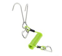 Honseadek Scuba Reef Hook, for drift Diving Hook,Double Ended Current Hook,Stainless-Steel Dive Hook,Spiral Coil Spring Cord, for bcd Harness Accessesory,for Deep Sea Fishing Clip