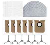 Honseadek Side Brush Replacement Set for Robot Vacuum, Filter Mop Pad and Bag Kit Compatible with For Conga 7490 Home For X-Treme, Nylon Plastic Microf