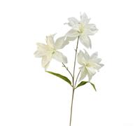 Honseadek Simulation 3 Small Lily Artificial Flowers for Wedding and Home Decor - Realistic Plastic Floral Arrangement with Lifelike Appearance, 65cm Height(White)
