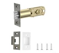 Honseadek Single Tongue Bolt Three Rod Lock, Body Door Latch Tubular Latch, Mortice Interior Door Lock, Polished Metal Tubular Latch(Grey-ET)