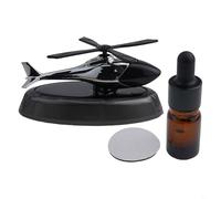 Honseadek Solar Powered Rotating Aircraft Style Car Air Freshener, Alloy Aroma Diffuser, Decorative Helicopter Design For Vehicle Interior(black)