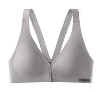 Honseadek Solid Color Front Closure Bra Medium Stretch Fabric | Polyester fabric, soft touch, gather detail, regular length, suitable for spring summer