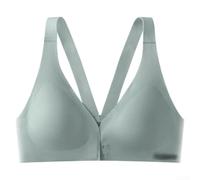Honseadek Solid Color Front Closure Bra Medium Stretch Fabric | Polyester fabric, soft touch, gather detail, regular length, suitable for spring summer
