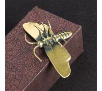 Honseadek Solid Pure Copper Dragonfly Ornament for Home and Office Desk Decor - Antique Craftsmanship Brass Figurine with Rounded Smooth Design, 3.5x5.8cm Size