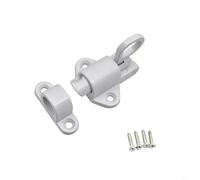 Honseadek Spring Door Lock Self-Closing Latch, Automatic Security Bolt for Cabinet Drawer Gate Shed, Heavy Duty Alloy Sliding Pin with Ring Pull, Black White Silver(white)