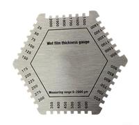 Honseadek Stainless Steel Film Comb Gauge for Paint Thickness Measurement 25-2000μm, Hexagonal Ruler for Coatings, Adhesives, Building Materials, 86x76mm(Hex type)