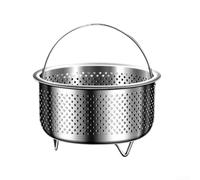 Honseadek Stainless Steel Vegetable Steamer Basket, 304 Steel Cooking Insert With Handle, Multifunctional For Vegetables Seafood Dumplings Eggs Meat(A)