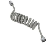 Honseadek Stretchable Bathroom Shower Hose, Spring Coiled Metal PU Flexible Water Line Extension Tube, No Design, For Hand Shower Head White Gray(Gray 1.5M)