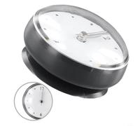 Honseadek Surfaces Suction Wall Clock with Quartz Cup Mount 3-inch Waterproof Format for Kitchen - and Mirror Silent Bathroom Anti-fog (7.5 cm) Plastic B (Black)
