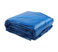 Honseadek Swimming Pool Cover Rectangular Heavy-Duty 240GSM PE UV Protection with Grommets All-Weather Heat Retention Pool Safety Cover for Outdoor Pools(Blue 262×175cm)