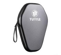 Honseadek Table Tennis Racket Case, Hard Shell EVA Paddle Bag for 2 Rackets 6 Balls, Waterproof Shockproof Portable Carry Case Black 28x19.5x5cm