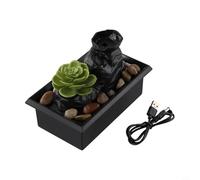 Honseadek Tabletop Fountain for Creative Flowing Water Design Operated and Usb for Indoor Water Function Battery Home Office Desk Decor Abs Having Mate (C)