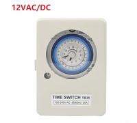Honseadek TB35 Series Mechanical Timer for Relay with Iron Case 24 Hour Control Switch 15 Min Interval 96 Programmable Settings 300H Power Outage Compensation(12VAC/DC)
