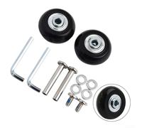 Honseadek Trolley Wheel Set for Suitcase Replacement, Silent Rubber Spinners with Double Bearing, Heavy Duty Luggage Caster Repair Kit for Travel, blacks(40mm*18mm)