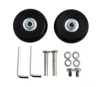 Honseadek Trolley Wheel Set for Suitcase Replacement, Silent Rubber Spinners with Double Bearing, Heavy Duty Luggage Caster Repair Kit for Travel, blacks(64mm*18mm)