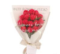 Honseadek Tulip Bouquet DIY Kit, Twisted Handmade Artificial Flowers, Soft Flexible Material, Realistic Floral Decor For Weddings, Birthdays, Seasonal Festivals(red)