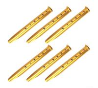 Honseadek U-Shaped Sand Tent Pegs 6 Pack Aluminum Alloy Stakes 31cm Lightweight Camping Tent Pins for Beach Snow Soft Soil Outdoor Hiking with Secure Holes(gold)
