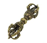 Honseadek Vajra Ornament Brass Vintage Nine-Claw Vajra Subduing Vajra Instrument Tibetan Buddhist Supplies Ritual Crafts for Home Decor and Meditation Spaces