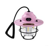 Honseadek Vintage Style USB Rechargeable Retro Horse LED Lantern with Adjustable Brightness Settings for Campsite, Hiking, Outdoor Picnics and Garden Parties(Pink)