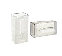 Honseadek Wall Mounted Tissue Box, PET+ABS Material, Space-Saving Wall-Mounted Design, Transparent Silver for Bathroom, Kitchen or Toilet Use(BASICS)