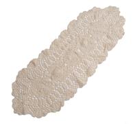 Honseadek White Crocheted Dining Table Runner Wedding - Café Oval Floral Lace Doily for Cotton Table Home Vintage 30x70cm Decoration (country