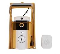 Honseadek Wireless Video Doorbell Rain Shield Solar Powered Cover with Night VISIONs Intercom Protector Two Way Audio Security CAMERAs Case All Weather Outdoor Bell Housing Brown ABS(With doorbell)