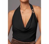 Honseadek Women's Backless Halter Top Sleeveless Blouse Solid | Colour Fitted Collarless Vest for Summer Beach Yoga Workout Holiday Party Cycling Gym Wear
