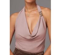 Honseadek Women's Backless Halter Top Sleeveless Blouse Solid | Colour Fitted Collarless Vest for Summer Beach Yoga Workout Holiday Party Cycling Gym Wear