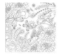 Honsell 12113 - Stretcher Frame with Flowers Motif, Size 30 x 30 cm, Pre-Printed Motif for Colouring with Acrylic, Watercolour and Oil Paints and Felt Pens