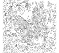 Honsell 12126 Stretcher Frame with Butterfly Motif, Size 30 x 30 cm, Pre-Printed Motif for Colouring with Acrylic, Watercolour and Oil Paints and Felt Pens