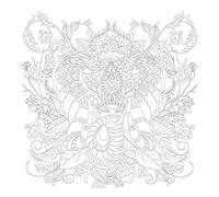 Honsell 12134 Stretcher Frame with Elephant Motif, Size 30 x 30 cm, Pre-Printed Motif for Colouring with Acrylic, Watercolour and Oil Paints and Felt and Colouring Pencils