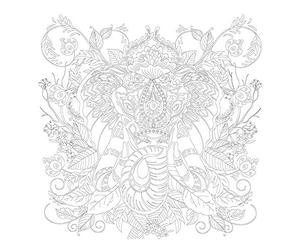 Honsell 12134 Stretcher Frame with Elephant Motif, Size 30 x 30 cm, Pre-Printed Motif for Colouring with Acrylic, Watercolour and Oil Paints and Felt and Colouring Pencils