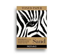 Honsell 19100498 Fabriano Toned Sand Drawing Pad, DIN A3, 50 Sheets, 120 g/m², Sand-Coloured Drawing Paper with 15% Cotton Content, Natural Surface, for All Drying Techniques
