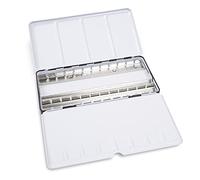 Honsell 80009 Watercolour Empty Box Metal for 36 Half or 18 Whole Bowls with Mixing Palette and Thumb Ring, Colourful, One Size
