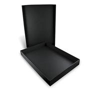 Honsell 81331 Black Storage Box with Lid for DIN A4 Formats, Inner Dimensions Approx. 32.5 x 23.0 x 3.5 cm, Robust Box Made of Black Cardboard with Satin Surface