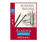 Honsell Fabriano Accademia Schizzi 41122129 DIN A4 120 g/m² 50 Sheets White High-Quality Eraser-Resistant Drawing Paper Acid and Lignin Free for All Dry Techniques