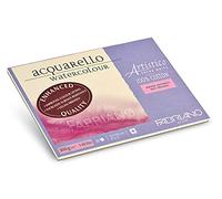Honsell Fabriano Artistico Acquarello Watercolour, Extra White, Satin Hot Pressed, 23 x 30.5 cm, 20 Sheets 300 g/m² Artist Watercolour Cardboard, Glued on 4 Sides, Vegan