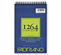 Honsell Fabriano Disegno 19100645 Spiral Bound Sketch Pad 1264 180 g/m² DIN A5 30 Sheets Natural White Satin Paper with Medium Grain Acid for All Drying Techniques