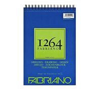 Honsell Fabriano Disegno 19100646 Spiral Bound Sketch Pad 1264 180 g/m² DIN A4 50 Sheets Natural White Satin Paper with Medium Grain Acid for All Drying Techniques
