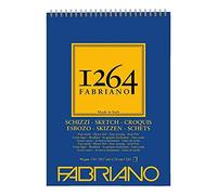 Honsell Fabriano Schizzi 1264 19100637 Sketch Paper with Spiral Head, 90 g/m², DIN A4, 120 Sheets Ivory White, Acid Lightly Grained for All Drying Techniques