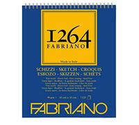 Honsell Fabriano Schizzi 1264 19100638 Sketch Paper with Spiral Head 90 g/m² 30 x 30 cm 120 Sheets Ivory White Acid Lightly Grained for All Drying Techniques