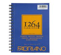 Honsell Fabriano Schizzi 19100634 Sketch Pad 1264 with Longitudinal Spiral, 90 g/m², DIN A5, 60 Sheets Ivory White, Acid Lightly Grained for All Drying Techniques