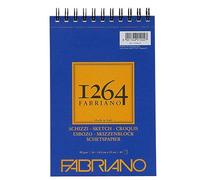 Honsell Fabriano Schizzi 19100636 Sketch Paper 1264 with Spiral Head 90 g/m² DIN A5 60 Sheets Ivory White Acid Lightly Grained for All Drying Techniques