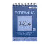 Honsell Fabriano Watercolour 19100649 Spiral Bound Sketch Pad 1264 300 g/m² DIN A4 30 Sheets Natural White Satin Paper with Medium Grain Acid for All Drying Techniques