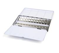 Honsell Watercolour Metal Empty Box for 48 Half or 24 Whole Bowls with Mixing Palette and Thumb Ring, Multi-Colour