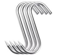 HONSHEN 12mm Heavy Duty Meat Hooks,8 inch S-Hooks Stainless Steel Meat Processing Butcher Hooks, Pack of 4