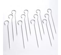 HONSHEN 5.75"Flat Stainless Skewers,Metal Potato Skewrs,Short Barbecue, Needle Barbecue Skewers,Baking Rods,Corn on The Grill,Home Cooking,12 pcs (5.75 INCH Flat BBQ 12)