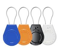 HonShoop Air Tagholder Keychain Case with Steel Wire Cable & Hex Lock, Waterproof Anti-Lost Shockproof Cover Compatible with Apple Air Tag for Luggage, Backpack, Keys (Blue+Orange+Black+White)