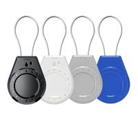 HonShoop Air Tagholder Keychain Case with Steel Wire Cable & Hex Lock, Waterproof Anti-Lost Shockproof Cover Compatible with Apple Air Tag for Luggage, Backpack, Keys (Black+White+Gray+Blue)